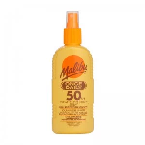 Image of Malibu Once Daily Clear Protection Spray SPF50 200ml