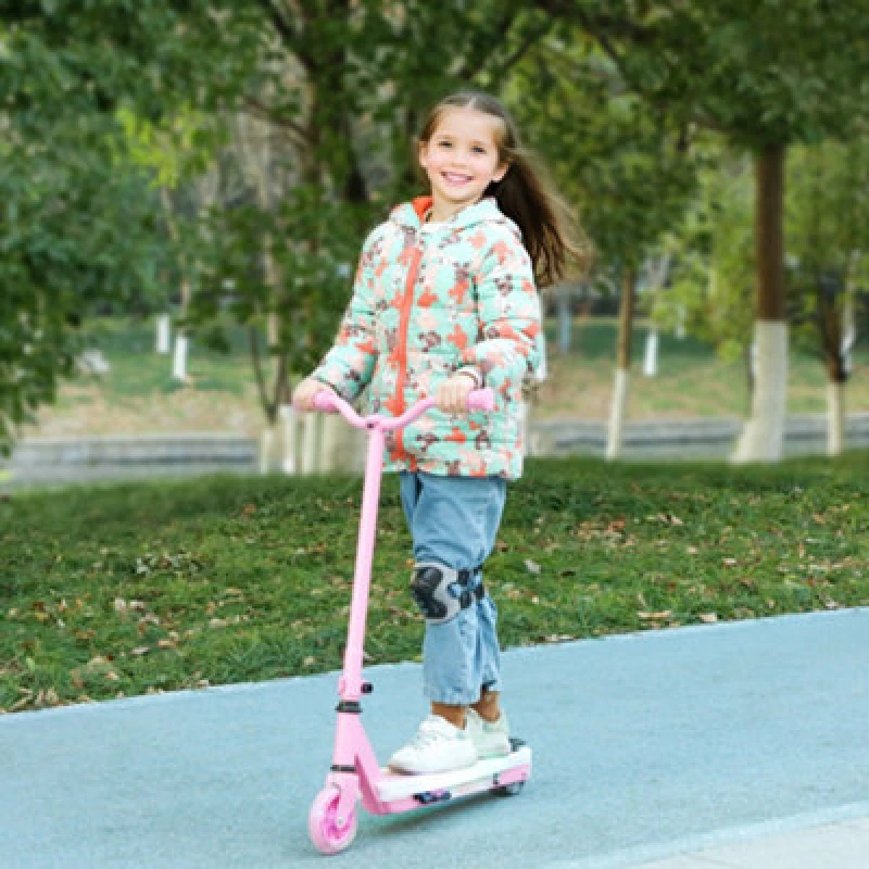 Image of Aiyaplay Electronic Ride On Scooter For Kids W/ Auxiliary Rear Wheels, Pink