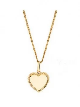 Image of Simply Silver Gold Plated Sterling Silver Personalised Engravable Beaded Edge Heart Pendant