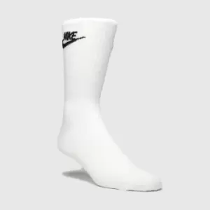 Image of Nike Nsw Everyday Essential Crew Socks, White/Black, size: S, Unisex, Socks, DX5025-100