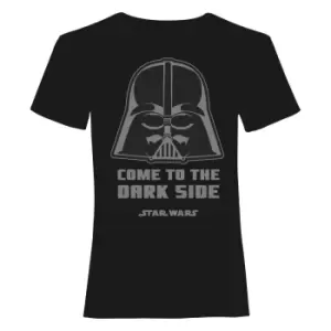 Image of Star Wars Girls Come To The Dark Side Darth Vader T-Shirt (9-10 Years) (Black)