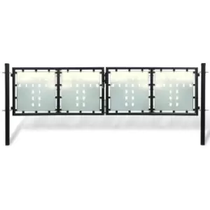 Image of Vidaxl - Black Double Door Fence Gate 300 x 150cm Black