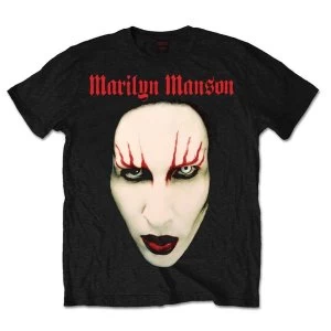 Image of Marilyn Manson - Red Lips Unisex Medium T-Shirt - Black