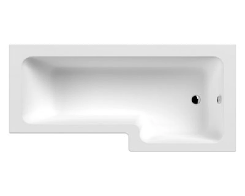 Image of NUIE Square L-Shaped Shower Bath 1800mm x 700mm/850mm - Right Handed (inc Leg Set) - Nuie NSK802S