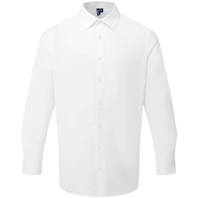 Image of Premier Premier Men Recyclight Poplin Long-Sleeved Shirt in White Size: Small White S Male 5063703135610