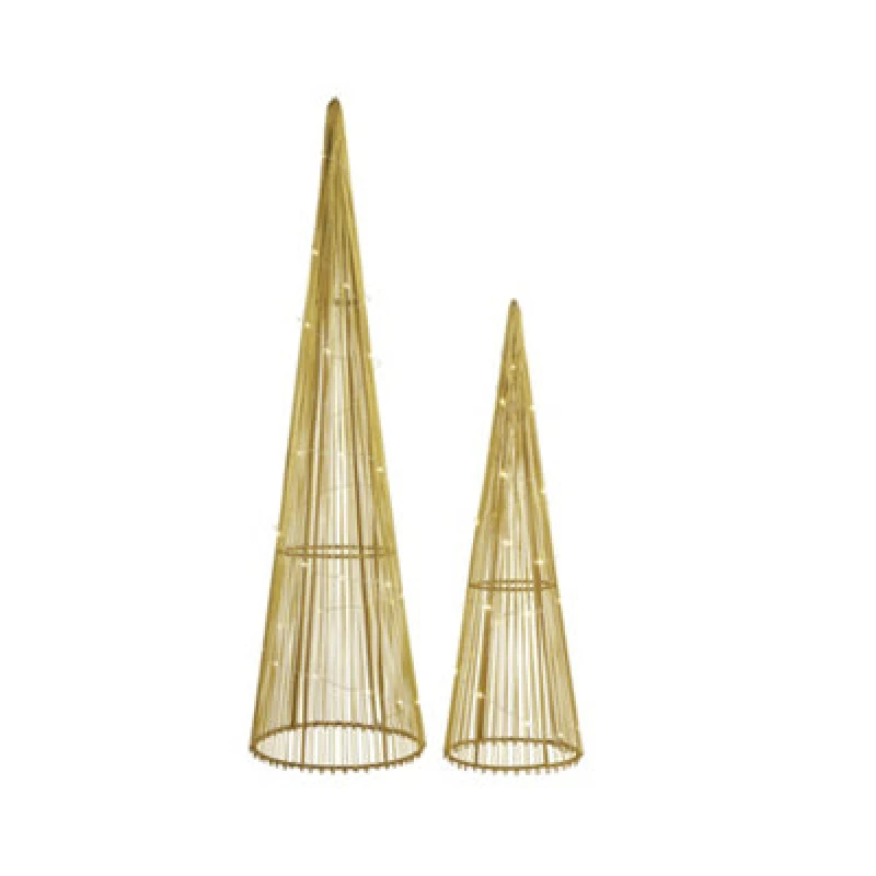 Image of Lighting Collection Milwaukee Copper 2Pc Set LED Xmas Trees