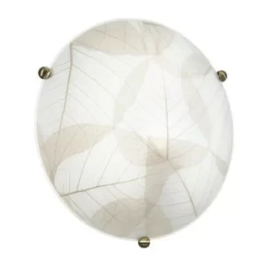 Image of Fan Europe EDEN 3 Light Patterned Glass Flush Ceiling Light Brown 40cm