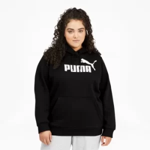 Image of PUMA Essentials Logo Fl Womens Hoodie, Cotton Black, size 3X, Clothing
