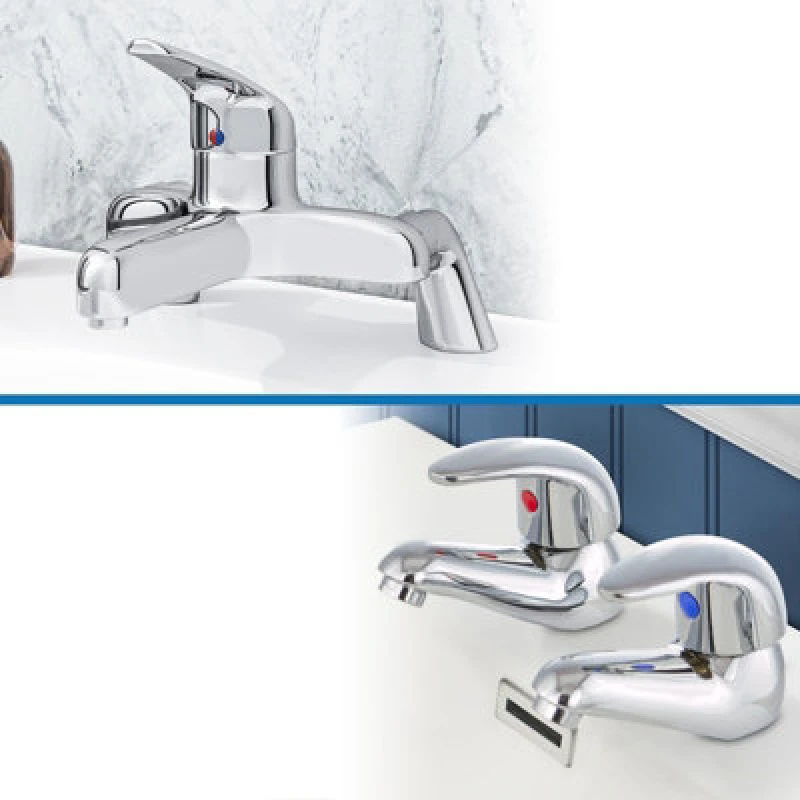 Image of Nes Home Dame Basin And Bath Mono Mixer Filler Taps Chrome