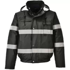 Image of Iona Lite Reflective Work Bomber Jacket (xl) (Black) - Black - Portwest