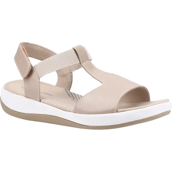 Image of Hush Puppies Womens Sylvie Adjustable Leather Wedge Open Toe Sandals - UK 8 Beige female GDE2415TAU8