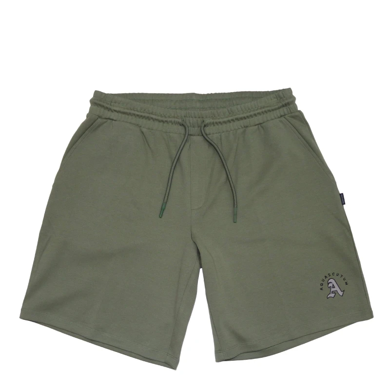 Image of Aquascutum Mens Fleece Jogger Shorts Military Green male Small
