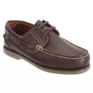 Image of Dek Boys Moccasin Boat Shoes (6 UK) (Brown)