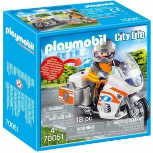 Image of Playmobil 70051 City Life Emergency Bike Playset
