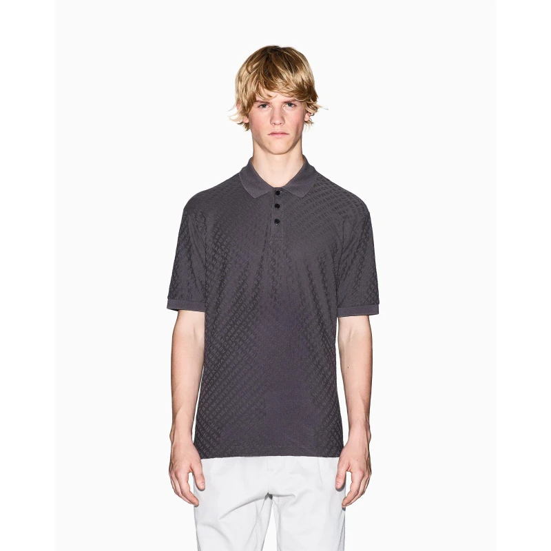 Image of Armani Exchange Mens Short-Sleeve Polo Shirt Pavement F8039 male M