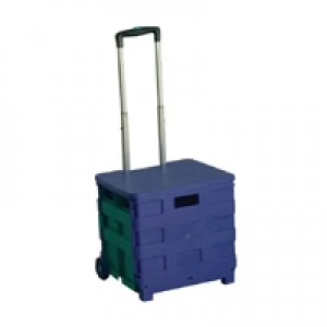 Image of Slingsby Folding Container Trolley With Lid Blue Green 379531
