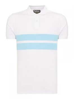 Image of Mens Barbour Stripe Polo Shirt White