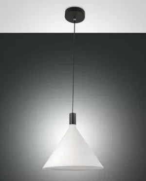 Image of Vincent Dome Pendant Ceiling Lights White Glass, E27