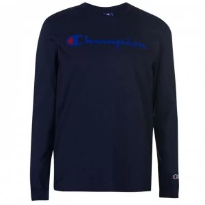 Image of Champion Long Sleeve Tee - Navy