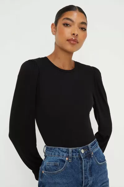 Image of Shirred Cuff Volume Sleeve Top