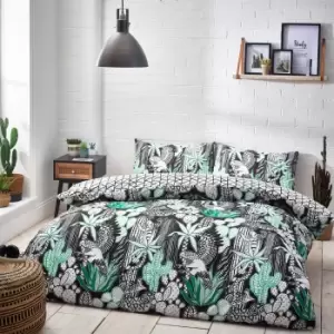 Image of Style Lab Arizona Duvet Cover and Pillowcase Set Black and white