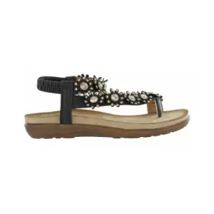 Image of Cipriata Womens/Ladies Salva Toe Post Flower Design Sling Back Sandals (4 UK) (Cream)