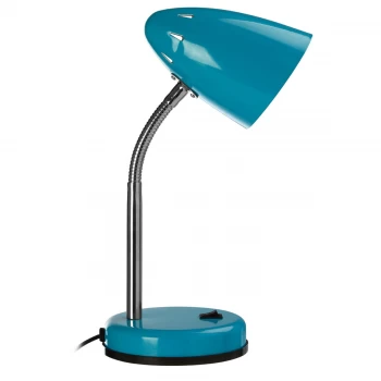 Image of Premier Housewares Maison by Interiors Suki Desk Lamp with Flexible Stem - Blue Gloss/Chrome