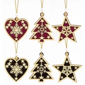Image of Xmas Flock Hanging Star/Heart/Tree