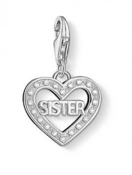 Image of Thomas Sabo Sterling Silver Cubic Zirconia Charm Club Sister Charm, One Colour, Women