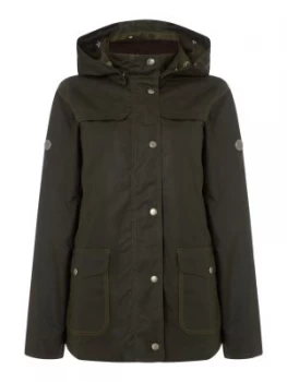 Image of Barbour Watergate Short Hooded Wax Jacket Green