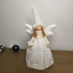 Image of 35cm Premier Christmas Tree Top Angel Decoration in White