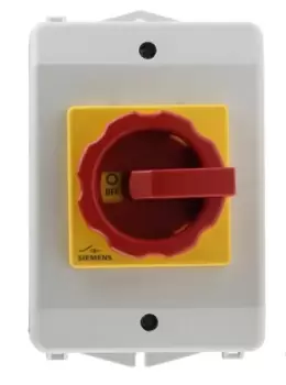 Image of Siemens 3 Pole Enclosed Non Fused Isolator Switch - 16 A Maximum Current, 7.5 kW Power Rating, IP65