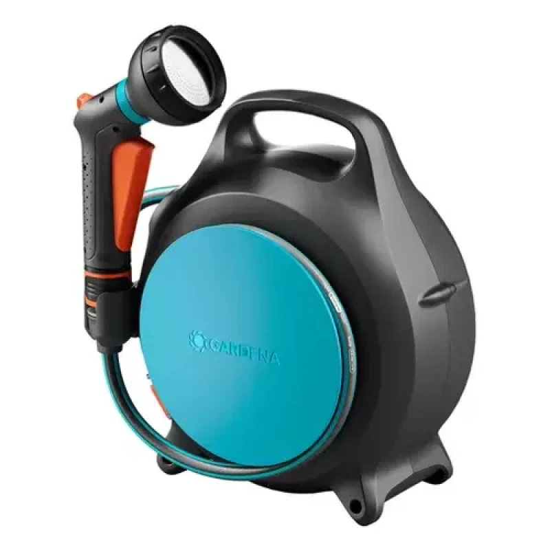 Image of Gardena Portable Hose Box Move Mini Hose Reel 19/64" / 7.5mm 10m Grey & Blue 18692-20