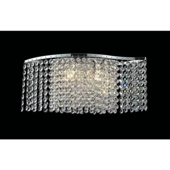 Image of Fabio wall light with switch 2 Bulbs polished chrome / crystal