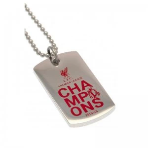 Image of LIverpool FC Stainless Steel Coloured Dog Tag