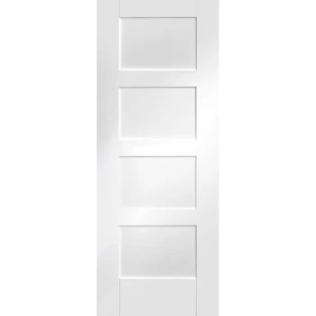 Image of XL Joinery Shaker 4 Panel White Primed Internal Door - 1981mm x 838mm (78 inch x 33 inch) WPSHA4P33