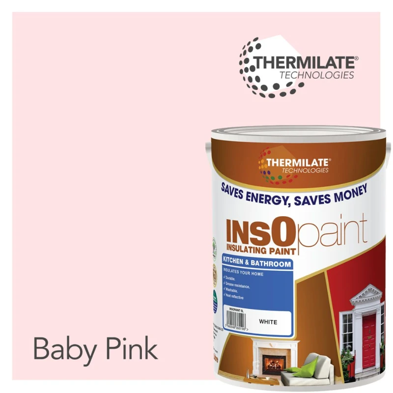 Image of THERMILATE TECHNOLOGIES Kitchen & Bathroom Paint - 5L in Baby Pink Baby Pink Unisex 5L