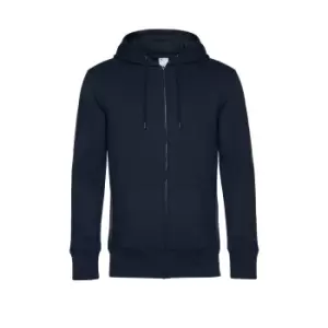 Image of B&C Mens King Zipped Hooded Sweat (M) (Navy Blue)