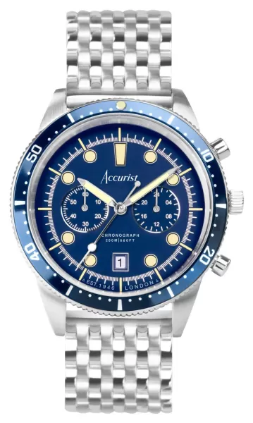 Image of Accurist 72004 Dive Mens Chronograph Blue Dial Watch