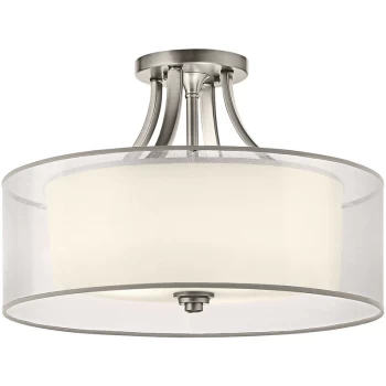 Image of Lacey 4 Light Semi-Flush Mount, Antique Pewter, E27 - Elstead