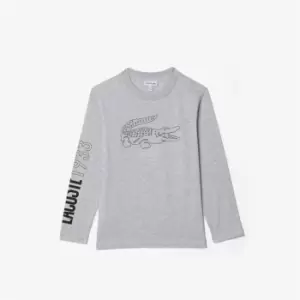 Image of Lacoste Large Print T Shirt - Grey