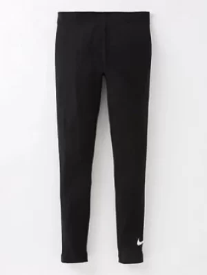 Image of Nike Girls Nsw Favorites Swoosh Legging Nike Lbr, Black/White, Size S, Women