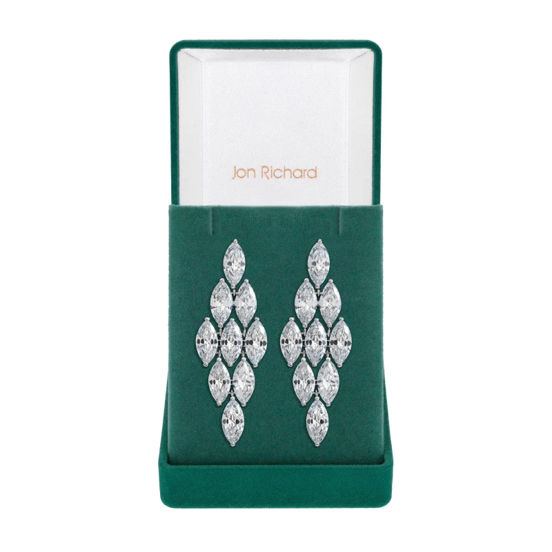 Image of Jon Richard Rhodium Plated Statement Cubic Zirconia Earrings Jewellery Sets One Size Silver 42996511000