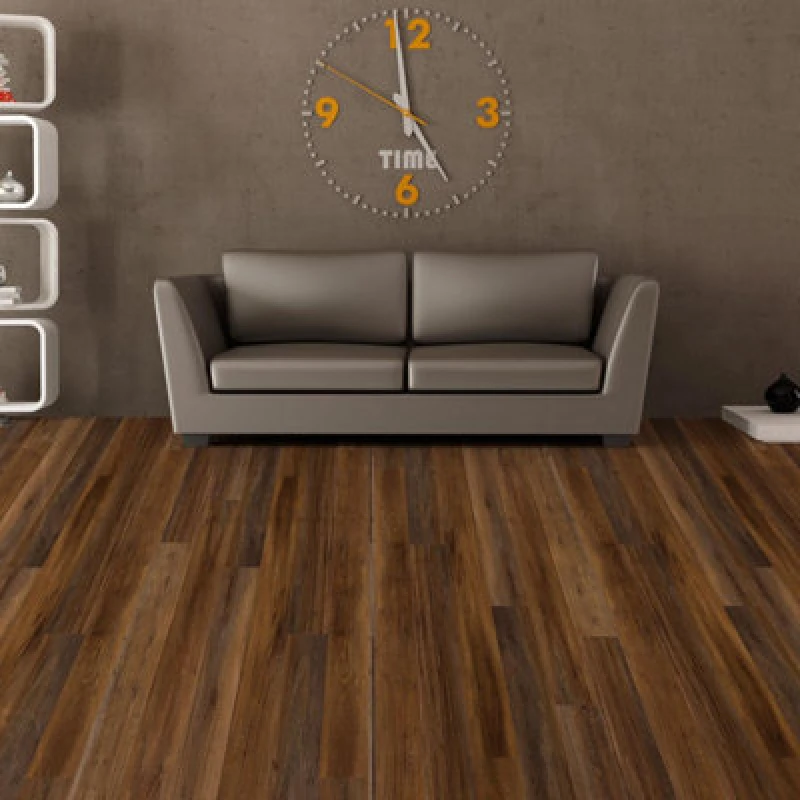 Image of Walplus 15 Pieces Umber Brown Wood Look Vinyl Flooring