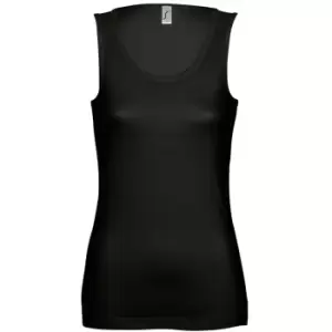 Image of SOLS Womens/Ladies Jane Sleeveless Tank / Vest Top (XL) (Deep Black)