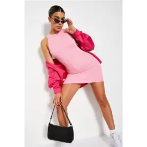 Image of I Saw It First Pink Ribbed Racer Bodycon Mini Dress - Pink