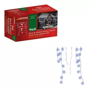Image of Christmas Workshop 22.9m 960 LED Icicle Lights - Blue & White
