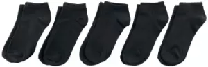 Image of Urban Classics No Show Socks 5-Pack, Black, Unisex, Socks, TB1470-00007-0080