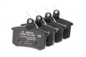 Image of Bosch Brake Pads AUDI,FIAT,LANCIA 0 986 494 059 60743565,60743578,60760120 Disk Pads,Brake Pad Set, disc brake 9939503,9941211,9941873,9945629,9939503