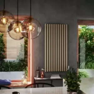 Image of Mocha Horizontal Designer Radiator Oval Column Central Heating Rads 1200 x 590mm - Mocha